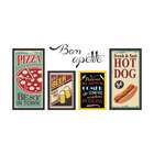 Conjunto Com 4 Quadros Decorativos E 1 Adesivo Magali Preto