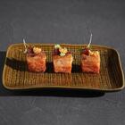 Conjunto Com 4 Travessas Retangular Pequena Juta Âmbar 18x14c