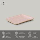 Conjunto Com 4 Travessas Retangular Pequena Juta Litchi 18x14