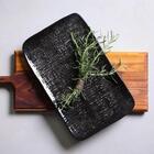 Conjunto Com 4 Travessas Retangular Pequena Juta Preto Matte