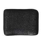 Conjunto Com 4 Travessas Retangular Pequena Juta Preto Matte