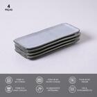 Conjunto Com 4 Travessas Retangular Pequena Orgânico Dust 22x