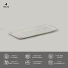 Conjunto Com 4 Travessas Retangular Pequena Orgânico Pistache