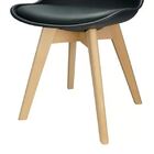 Conjunto Com 5 Cadeira Leda Preta - Charles Eames Wood Com Al