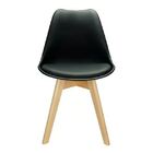 Conjunto Com 5 Cadeira Leda Preta - Charles Eames Wood Com Al