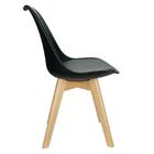 Conjunto Com 5 Cadeira Leda Preta - Charles Eames Wood Com Al
