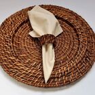 Conjunto Com 6 Aneis Para Guardanapo Em Rattan Marrom Mundiar