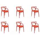 Conjunto Com 6 Cadeiras Allegra Laranja