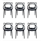 Conjunto Com 6 Cadeiras Allegra Preta Polipropileno Salna
