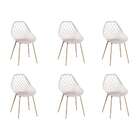 Conjunto Com 6 Cadeiras Cloe Nude