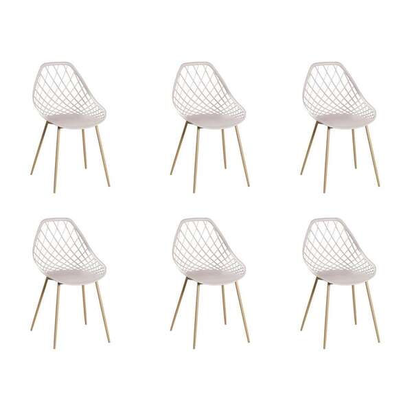 Conjunto Com 6 Cadeiras Cloe Nude