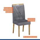 Conjunto Com 6 Cadeiras Madeira Maciça Lara Cinamomo/grafite