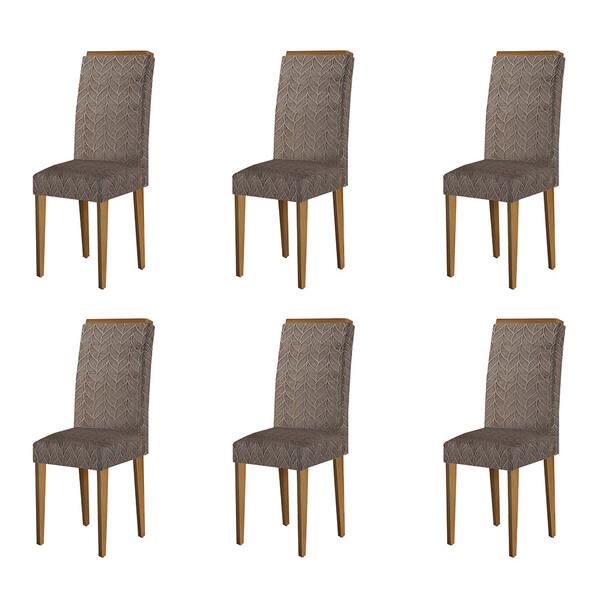 Conjunto Com 6 Cadeiras Para Sala De Jantar Lunara