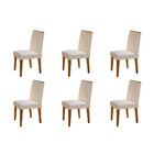 Conjunto Com 6 Cadeiras Para Sala De Jantar Lunara Rufato