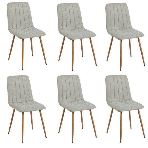 Conjunto Com 6 Cadeiras V1002 89cm X 44cm Nude