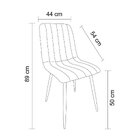 Conjunto Com 6 Cadeiras V1002 89cm X 44cm Nude