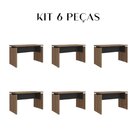 Conjunto Com 6 Escrivaninhas Operacionais Em Tamburato Mesa E