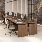 Conjunto Com 6 Escrivaninhas Operacionais Em Tamburato Mesa E