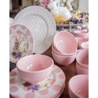 Conjunto Com 6 Pratos De Sobremesa Coelha Amy Pascoa Ø21cm