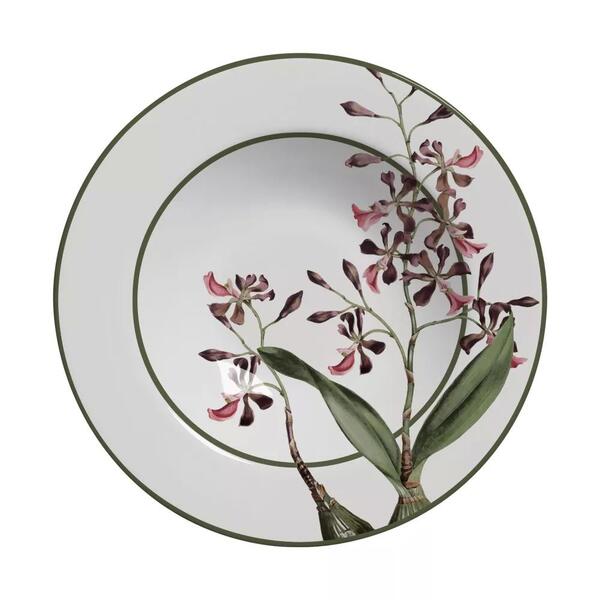 Conjunto Com 6 Pratos Fundo Orquídeas Ø25cm