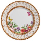 Conjunto Com 6 Pratos Raso Flores Rattan Ø29cm