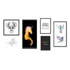 Conjunto Com 6 Quadros Decorativos Animal Love Colorido