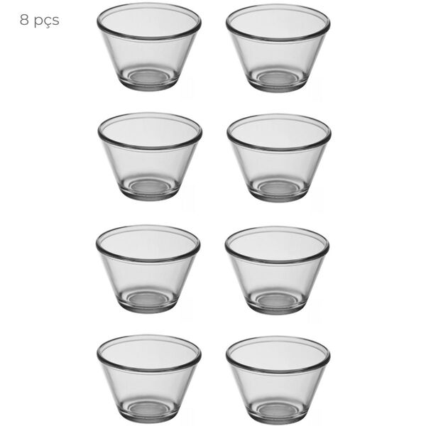 Conjunto Com 8 Tigelas Poli Multiuso 170ml Em Vidro