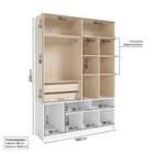 Conjunto Com Cama Solteiro Giulia Rattan E Guarda Roupa Curió