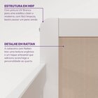 Conjunto Com Cama Solteiro Giulia Rattan E Guarda Roupa Curió