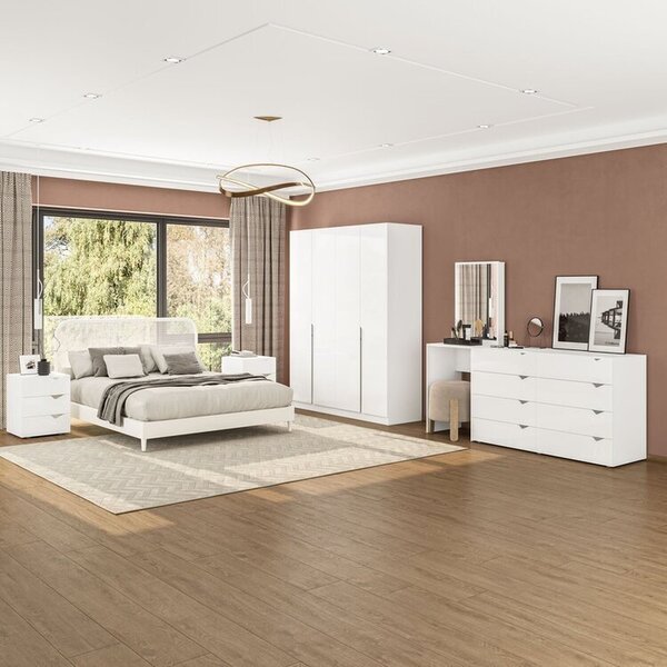 Conjunto Com Guarda-roupa, Cômoda Com Espelho E Gaveteiro Por