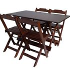Conjunto Com Jogo De Mesa 120x70 Com 4 Cadeiras Dobráveis Imb