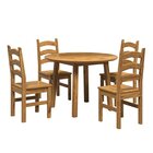 Conjunto Com Mesa De Jantar 103cm Redonda E 4 Cadeiras 100% M