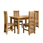 Conjunto Com Mesa De Jantar 120cm Retangular E 4 Cadeiras 100