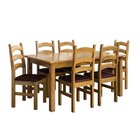 Conjunto Com Mesa De Jantar 160cm E 6 Cadeiras Estofadas 100%