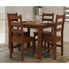 Conjunto Com Mesa De Jantar Retangular E 4 Cadeiras Em Madeir
