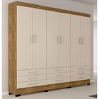 Conjunto Cômoda 1 Porta 4 Gavetas E Guarda-roupa Casal 6 Port