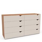 Conjunto Cômoda 8 Gavetas E Guarda-roupa Com Espelho E 3 Port