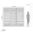 Conjunto Cômoda 8 Gavetas E Guarda-roupa Com Espelho E 3 Port