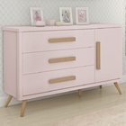 Conjunto Comoda Berço Lorenzo Rose