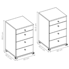 Conjunto Cômoda Com Rodinhas 4 Gavetas Boyce Branco