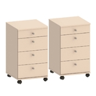 Conjunto Cômoda Com Rodinhas 4 Gavetas Boyce Off White