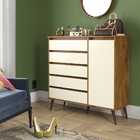 Conjunto Comoda E 2 Mesas De Cabeceira Trance  Freijo Off Whi