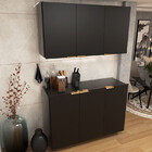 Conjunto Completa Armário Aereo E Aparador Buffet Suspenso Or