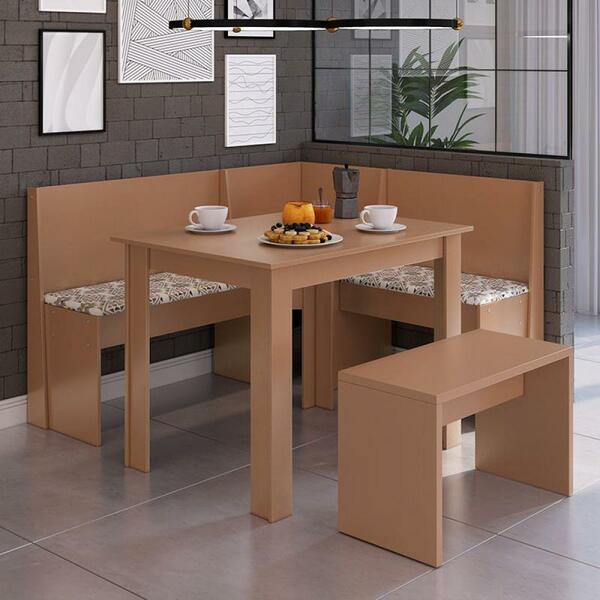 Conjunto Completo Canto Alemão Almofada Mesa E Banco Ceramic