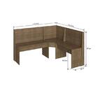Conjunto Completo Canto Alemão, Mesa E 2 Cadeiras Mdf - Ameix