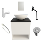 Conjunto Completo Gabinete Banheiro 40cm Cuba Espelho Torneir