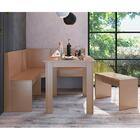 Conjunto Completo Jantar Canto Alemão, Mesa Fixa E Banco