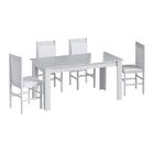 Conjunto Completo Jantar Cozinha Mesa Elástica 8 Cadeiras - B