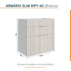 Conjunto Completo Para Banheiro Slim Kit Ripy 60cm Branco