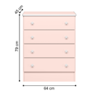 Conjunto Completo Quarto Infantil Volendam Rosa Acetinado